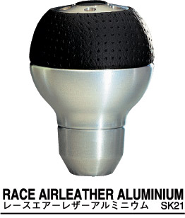 MOMO シフトノブ レースエアーレザーアルミニウム SK21(正規輸入品)(RACE AIRLEATHER ALUMINIUM)