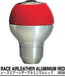 MOMO シフトノブ レースエアーレザーアルミニウムレッド SK26(正規輸入品)(RACE AIRLEATHER ALUMINIUM RED)