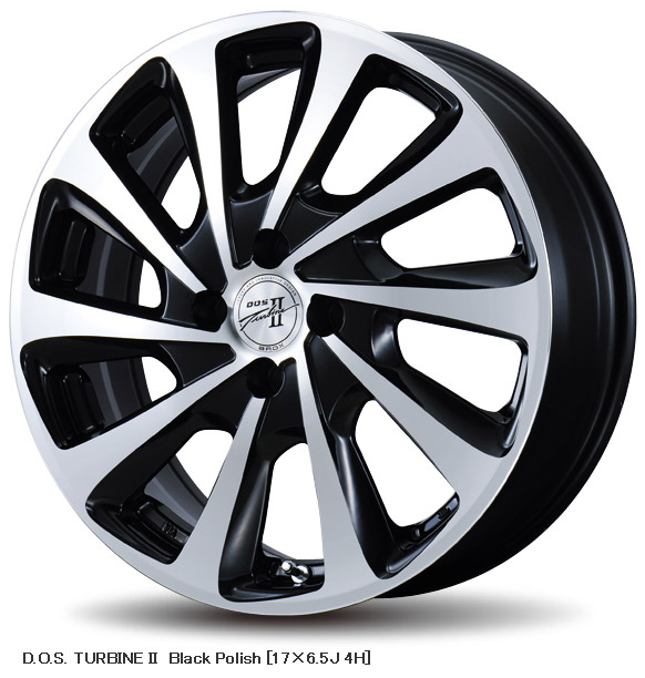 低価高評価DBADX D.O.S. タービンⅡ 17インチホイール 6.5J +53 5H PCD114.3 205/55R17新品タイヤ付き 4本セット価格 ステップワゴン等 ラジアルタイヤ