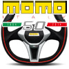 MOMO GT50 ANNIVERSARY50 (ジーティーフィフティアニバーサリーフィフティ)(正規輸入品)数量限定グレーステッチ 350mm ホーンボタン付/皿ビス付。製造番号の独占所有者カード【プロダクトカード】付。正規タグにプロダクトナンバー印字。の詳細はクリック!