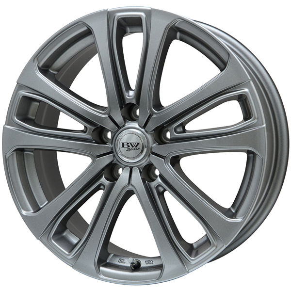 BW-SPORT TG5 17インチ×6.5J 5H-114.3 +53 チタングレー（1本）●ハブ径：73.1Φ　●ハブ高：29.5mm　●ディスク突出：7.7mm